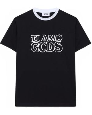 Gcds "Ti Amo Outlined Logo T-Shirt - Black