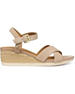 Geox Ischia Corda Crossover-Strap Wedge Sandals - Metallic