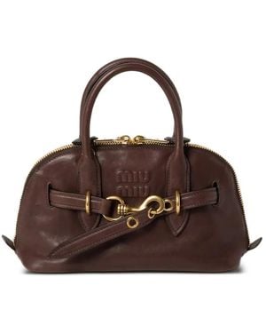 Miu Miu Borsa Tote Aventure Media - Marrone
