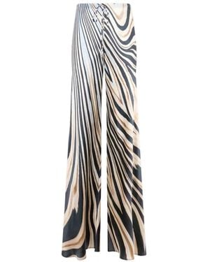 Roberto Cavalli Zebra Print Trousers - White