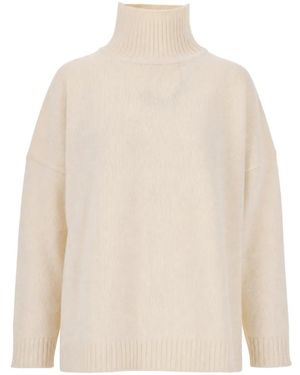 Max Mara Roll-Neck Drop-Shoulder Sweater - White