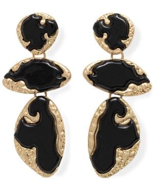 Lola Casademunt Hammered-Effect Drop Earrings - Black