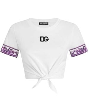 Dolce & Gabbana Katoenen T-Shirt Met Logopatch - Wit
