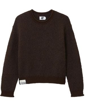 Izzue ラッフルカフス セーター - ブラック