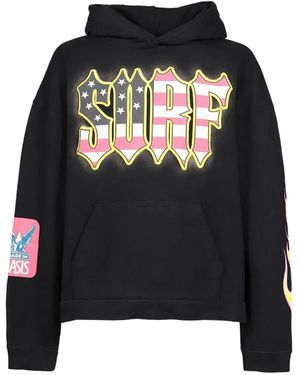 JUN/NAKAYAMA Graphic-Print Surf Hoodie - Black
