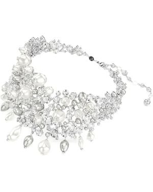Swarovski Constella Crystal-Embellished Faux-Pearl Necklace - White