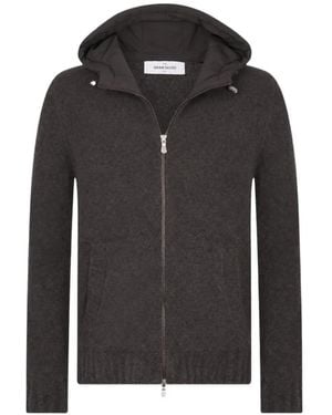 Gran Sasso Wool Hooded Jacket - Black