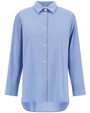 Herno Long-Sleeved Poplin Shirt - Blue
