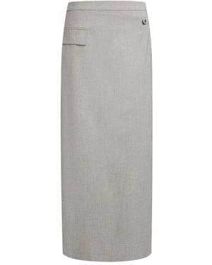 12 STOREEZ Asymmetric Midi Skirt - Gray
