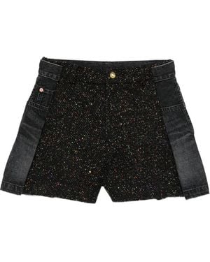 Sacai Nep Tweed-Denim Shorts - Black