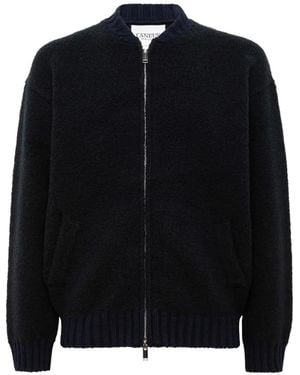 Laneus Zip-Up Cardigan - Black