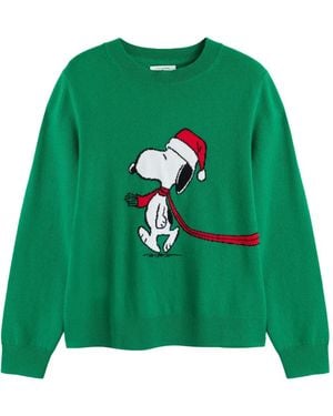 Chinti & Parker Snoopy Holiday Jumper - Green
