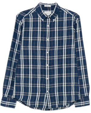 GANT Check-Pattern Button-Fastening Shirt - Blue
