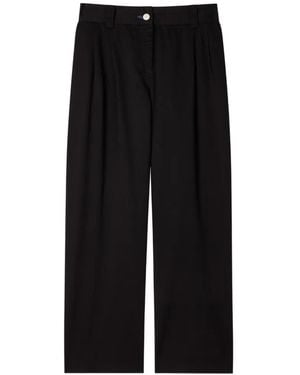 Paul Smith Garment-Dyed Barrel-Leg Trousers - Black