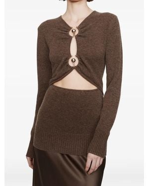 Christopher Esber Orbit Ruched Monument Cut-Out Dress - Brown