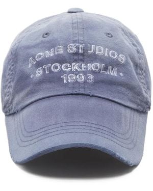 Acne Studios Logo Embroidered Cap - Grey