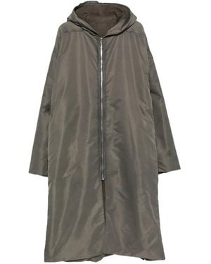 Rick Owens Hooded Zip-Up Coat - Gray
