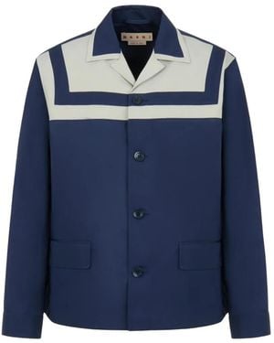 Marni Stripe Yoke Cuban Blazer - Blue