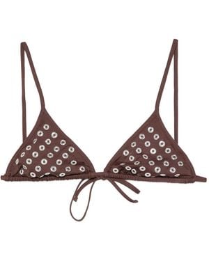 GIMAGUAS Top De Bikini Con Apliques - Marrón