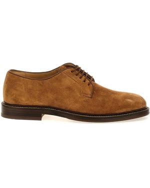 Brunello Cucinelli Suede Derby Shoes - Brown
