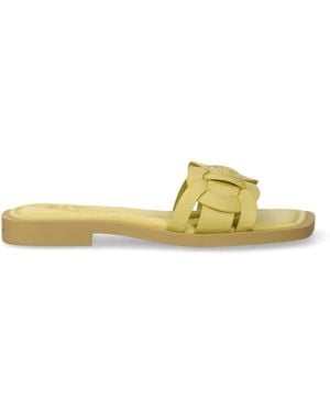 HOFF Woven Square-Toe Sandals - Yellow