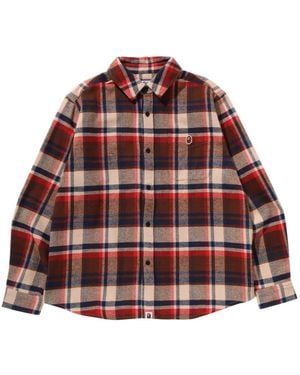 A Bathing Ape Check Shirt - Red
