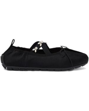 Simone Rocha Ballerines À Ornements En Cristal - Noir