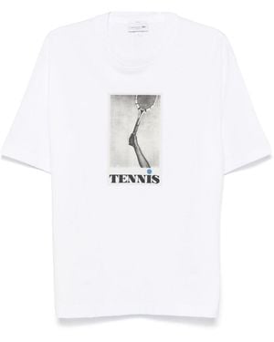 Lacoste T-Shirt Con Stampa Tennis - Bianco