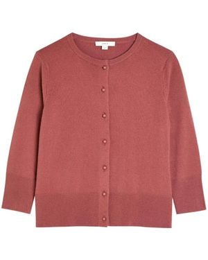 Vince Ribbed-Trim Cardigan - Red