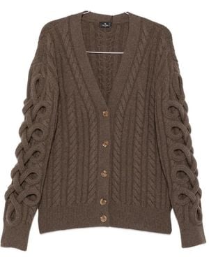 Etro Cable-Knit Cardigan - Brown