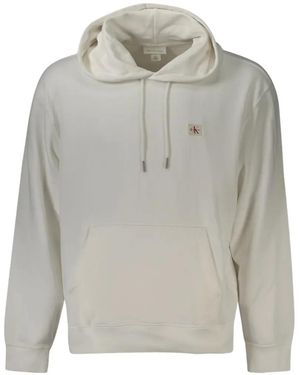 Calvin Klein Logo-Patch Drawstring Hoodie - Grey