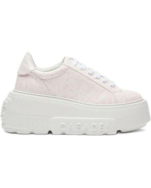 Casadei Baskets Nexus À Effet Peau De Crocodile - White