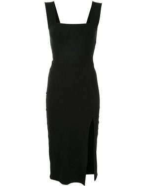 Reformation Cassi Stretch-Fit Midi-Dress - Black