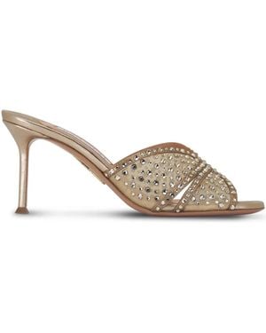 Aquazzura 75Mm Lover Mules - Metallic