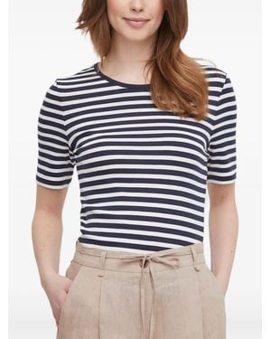 GANT Striped Three-Quarter Sleeve T-Shirt - Blue
