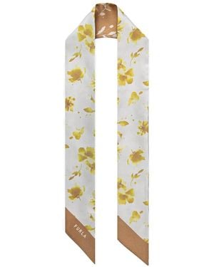 Furla Metropolis Floral-Print Silk Bandeau - Metallic