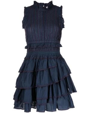 Sea Mable Ruffled Minidress - Blue