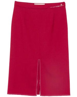 Marni Split-Hem Midi Skirt - Red