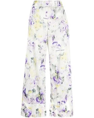 Off-White c/o Virgil Abloh Floral-print Palazzo Trousers - White