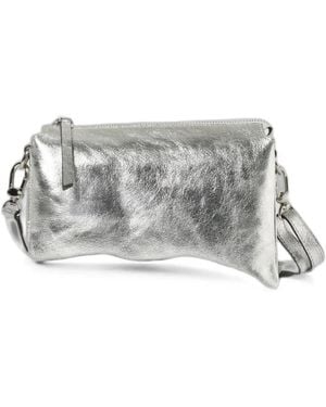 Skytos New Ale Pebbled Leather Shoulder Bag - Gray