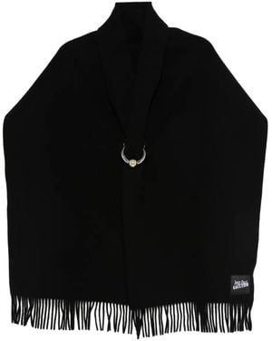 Jean Paul Gaultier リングディテール フリンジ スカーフ - ブラック