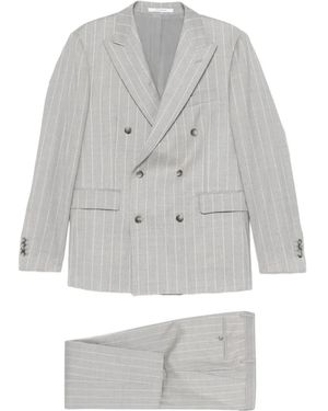 Tagliatore Pinstripe Double-Breasted Blazer - Grey