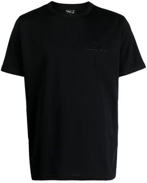 agnès b. Logo-Print Cotton T-Shirt - Black