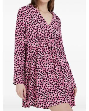 Benetton V-Neck Mini Dress - Red
