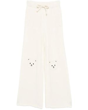 Joshua Sanders Teddy-Embellished Knitted Pants - White