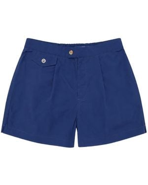 Fortela Stefano Pleated Swim Shorts - Blue