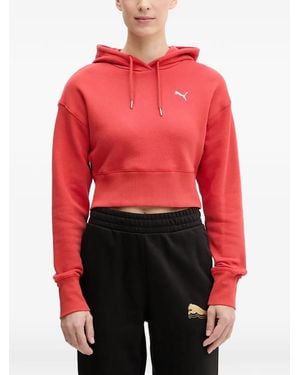 PUMA Hoodie Crop À Logo Brodé - Red