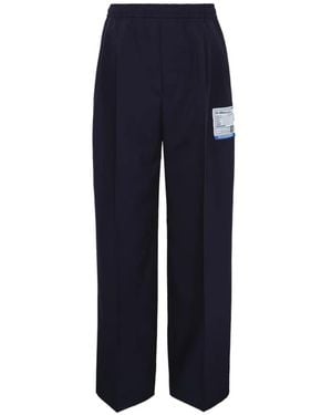 Maison Mihara Yasuhiro Logo Straight-Leg Trousers - Blue