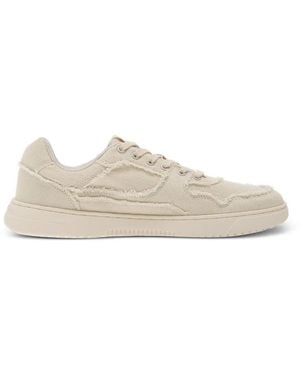Be Lenka Zing Denim Frayed-Edge Panelled Trainers - White