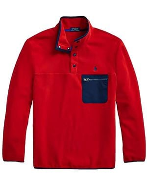 Polo Ralph Lauren Jersey Con Cuello Falso - Rojo